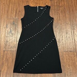XS ALLEN B. Black Business Mini Dress with Silver Studs